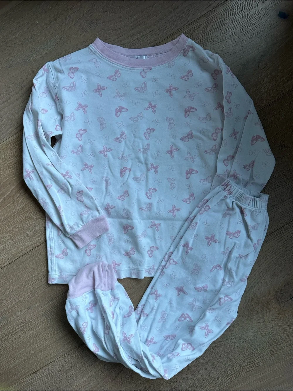 Punto Bebe 100% Cotton Pajama Set Pink Butterfly 10